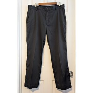 Nike Golf Dri-FIT Mens 36x30 Black Flat Front Performance Pants Embroidered Logo